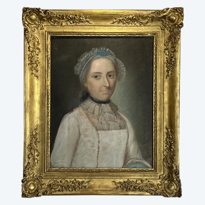 PASTEL SPÄTES XVIII. UNTER GLAS / FRANZÖSISCHE SCHULE /PORTRAIT EINER FRAU GUT GESTALTET
