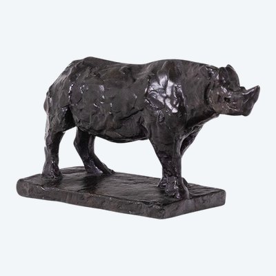 François Pompon. "Rinoceronte", bronzo, stampato nel 2006. LS63922109M