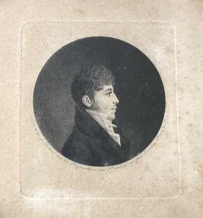 ancien physionotrace portrait de gentilhomme par CHRETIEN, fin XVIIIème