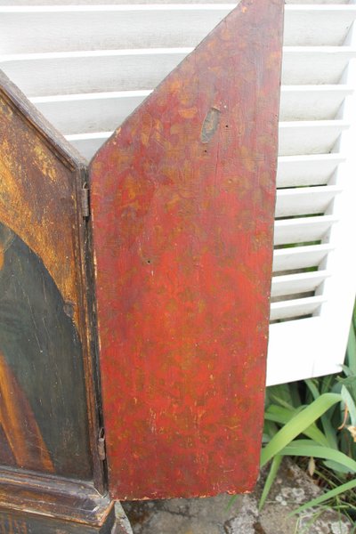 Großes Triptychon Gemalte Tafel Mit Der Madonna XVIII Italienisch