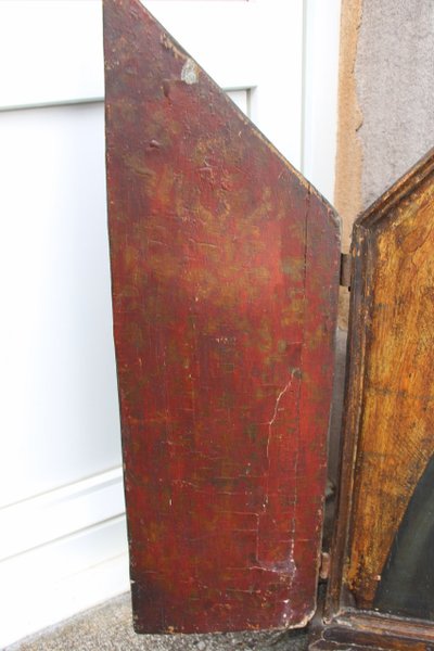 Großes Triptychon Gemalte Tafel Mit Der Madonna XVIII Italienisch
