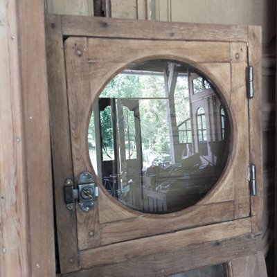 Oeil De Boeuf En Chêne Imposte Porte Ancienne Boiserie