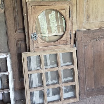 Oeil De Boeuf En Chêne Imposte Porte Ancienne Boiserie