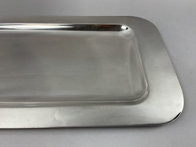 Art Deco style silver-plated metal serving dish