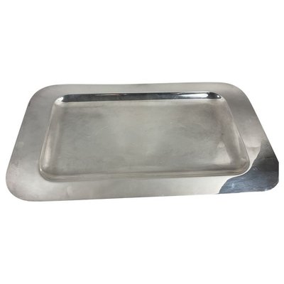 Art Deco style silver-plated metal serving dish