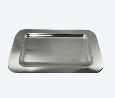 Art Deco style silver-plated metal serving dish