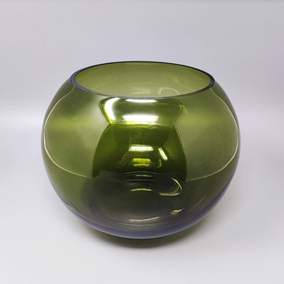 1960 Splendido vaso verde di Flavio Poli. Prodotto in Italia