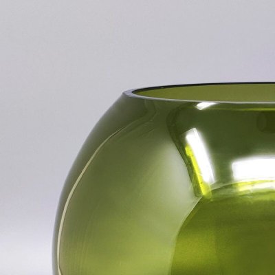 1960 Splendido vaso verde di Flavio Poli. Prodotto in Italia