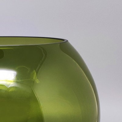 1960 Splendido vaso verde di Flavio Poli. Prodotto in Italia