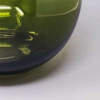 1960 Splendido vaso verde di Flavio Poli. Prodotto in Italia
