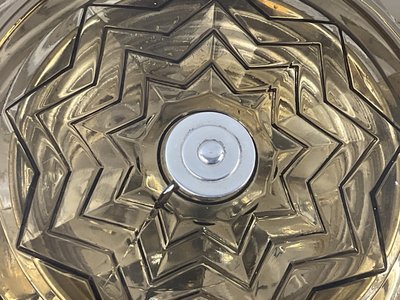 Coupe sur pied verre et metal argenté style art deco 
