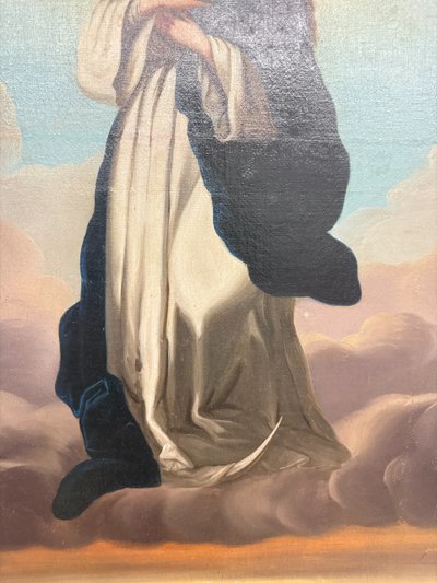 Peinture à l'huile ancienne Immaculée conception, 104x59 cm, Ecole italienne du 19e siècle