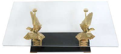 Gilded brass and bronze coffee table with eagles