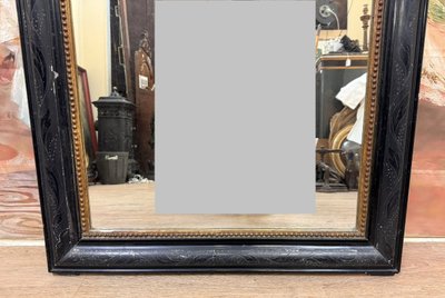 miroir époque Napoléon III en bois laqué circa 1880