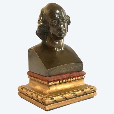 Busto in bronzo PJ de BÉRANGER /PJ DAVID /F.BARBDIENNE
