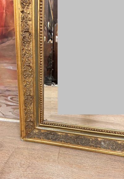 grand miroir époque Napoléon III en bois doré circa 1880 