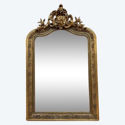 grand miroir époque Napoléon III en bois doré circa 1880 