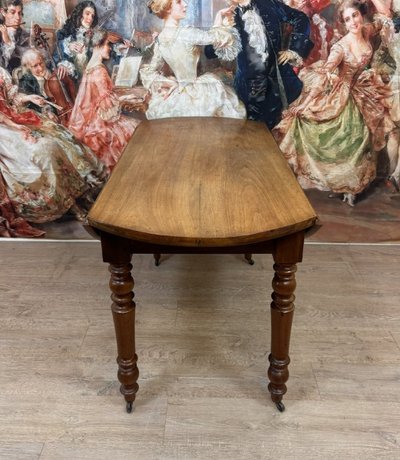 Tavolo a ribalta di epoca Luigi Filippo in noce del 1830 circa