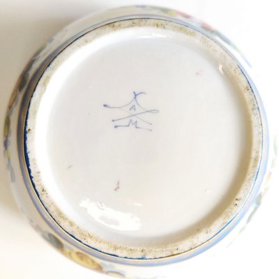 Grande scatola in porcellana dipinta a mano del XIX secolo