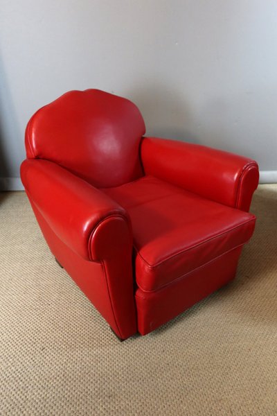 Paire de fauteuils club en cuir