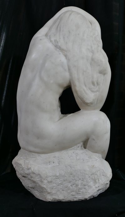Jules Oscar MAES 1881-1964 Femme nue, baigneuse, sculpture marbre, vers 1920 statue Art Déco