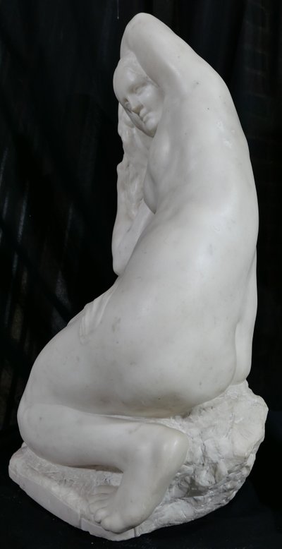 Jules Oscar MAES 1881-1964 Femme nue, baigneuse, sculpture marbre, vers 1920 statue Art Déco