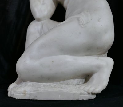 Jules Oscar MAES 1881-1964 Femme nue, baigneuse, sculpture marbre, vers 1920 statue Art Déco