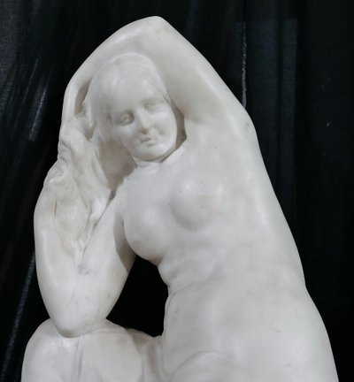 Jules Oscar MAES 1881-1964 Femme nue, baigneuse, sculpture marbre, vers 1920 statue Art Déco