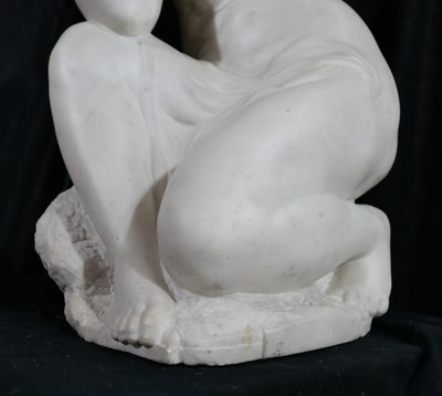 Jules Oscar MAES 1881-1964 Femme nue, baigneuse, sculpture marbre, vers 1920 statue Art Déco