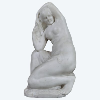 Jules Oscar MAES 1881-1964 Femme nue, baigneuse, sculpture marbre, vers 1920 statue Art Déco