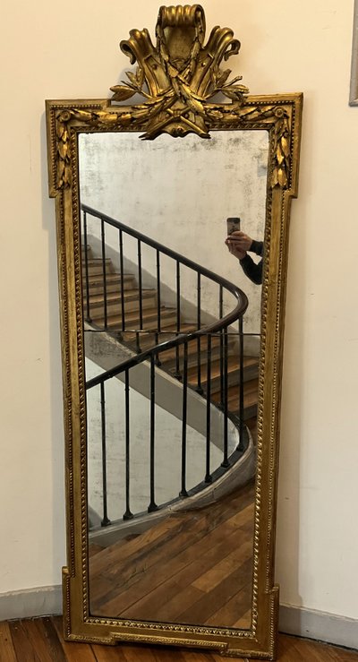 Important miroir d'entre-deux, époque Louis XVI