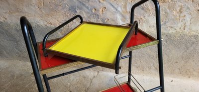 Desserte Bar vintage 1960's Red & Yellow