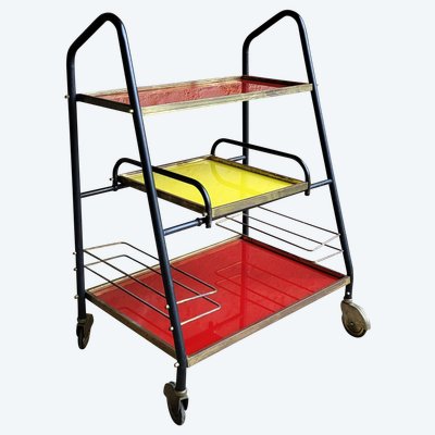 Desserte Bar vintage 1960's Red & Yellow