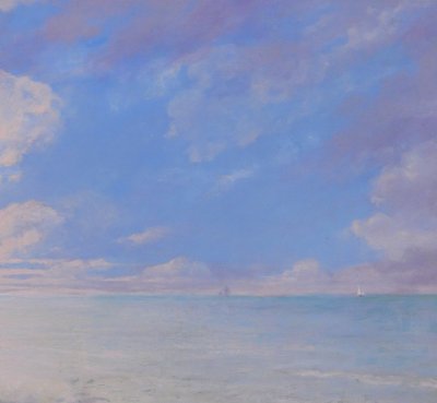 Edouard LARCHE 1855-1939 Himmelsstudie, Seelandschaft, Gemälde um 1900 Impressionismus Boudin
