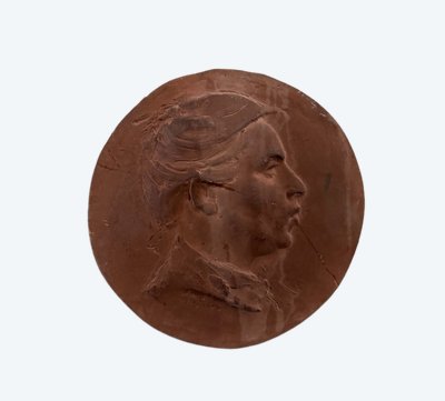 Terracotta medallion by Charles Filleul, 20th century workshop work