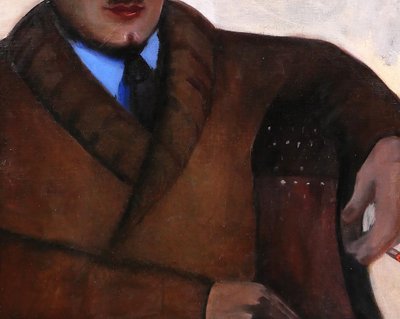 Margit de Corini 1897-1982 Ritratto di uomo a Parigi, 1935, dipinto, Art Déco Montparnasse