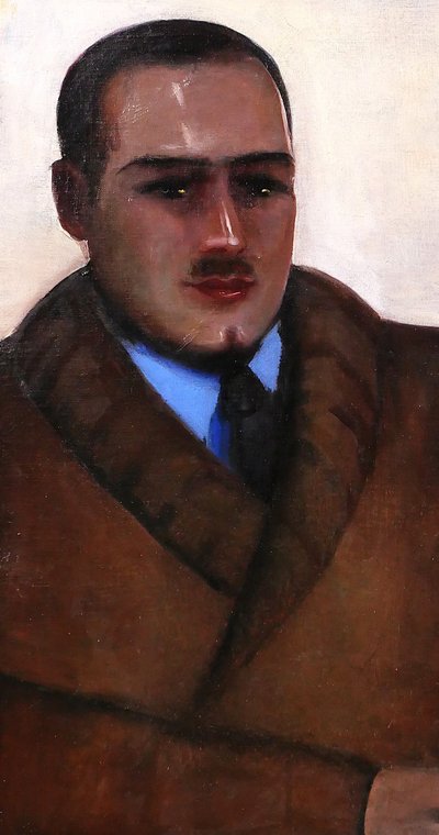 Margit de Corini 1897-1982 Ritratto di uomo a Parigi, 1935, dipinto, Art Déco Montparnasse