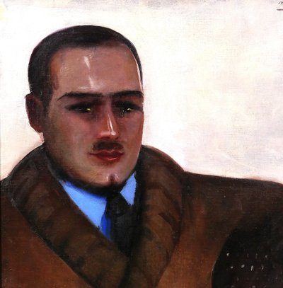 Margit de Corini 1897-1982 Ritratto di uomo a Parigi, 1935, dipinto, Art Déco Montparnasse