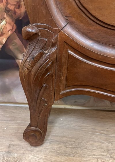 Lit de centre Style Louis XV En Noyer  