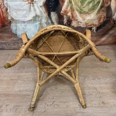 Poltrona vintage in rattan di Boemia 70