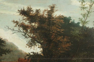 Scuola fiamminga del XVIII secolo, Olio su tavola, La casa sul fiume