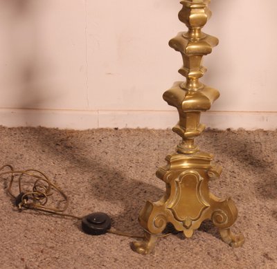 coppia di portacandele elettrificati in bronzo - Italia - XVII secolo