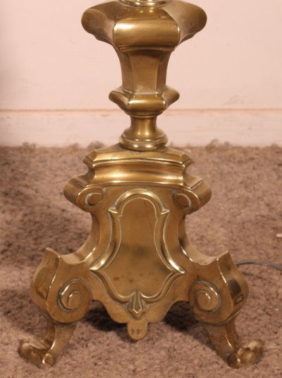 coppia di portacandele elettrificati in bronzo - Italia - XVII secolo