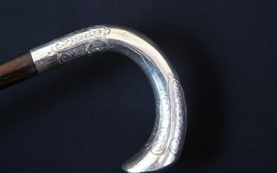 Canna da zucchero Art Nouveau, argento