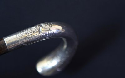 Canna da zucchero Art Nouveau, argento
