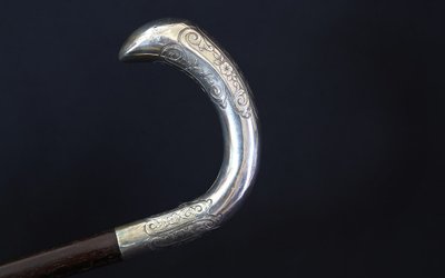 Canna da zucchero Art Nouveau, argento