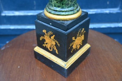 pied de lampe en fonte peinte du XIX