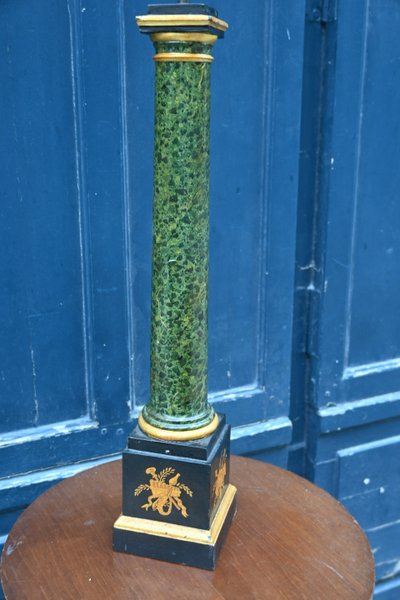 pied de lampe en fonte peinte du XIX