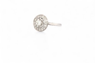 Anello con diamante Art-Deco