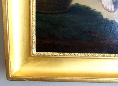Porträt eines Kindes als Flora oder Ceres, Öl auf Leinwand Empire signiert Joseph Rosie 1801 - 115cm x 81cm